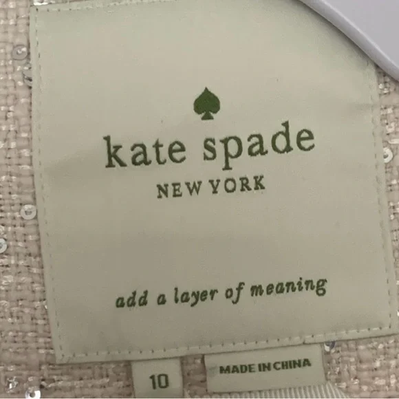 Kate Spade Dorothy Sequin bow neck coat size 10. - Picture 5 of 5